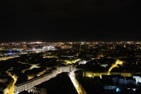 Ville de Nantes de nuit vu du ciel