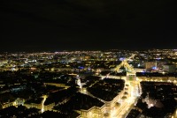 Ville de Nantes de nuit vu du ciel