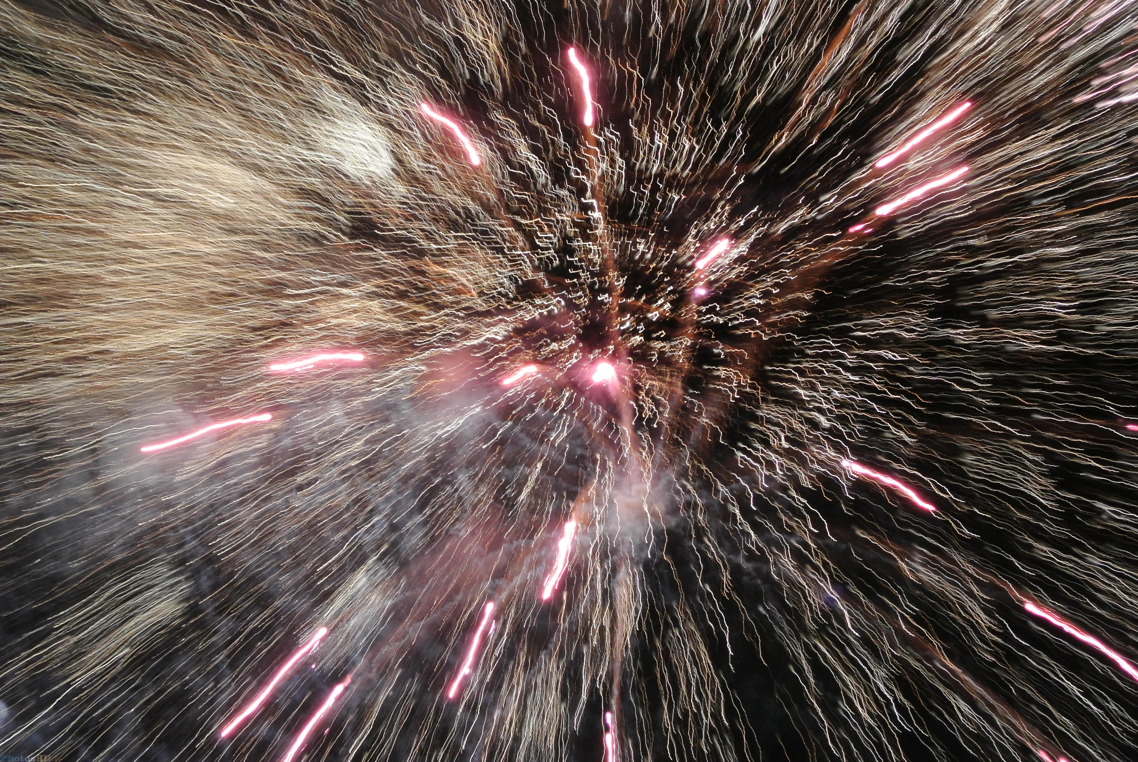 Zoom sur un feu d'artifice